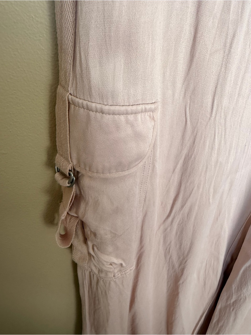 Anthropologie Pink Wide Leg Cargo Pants High Rise 100% Viscose Size 4 - Picture 6 of 9